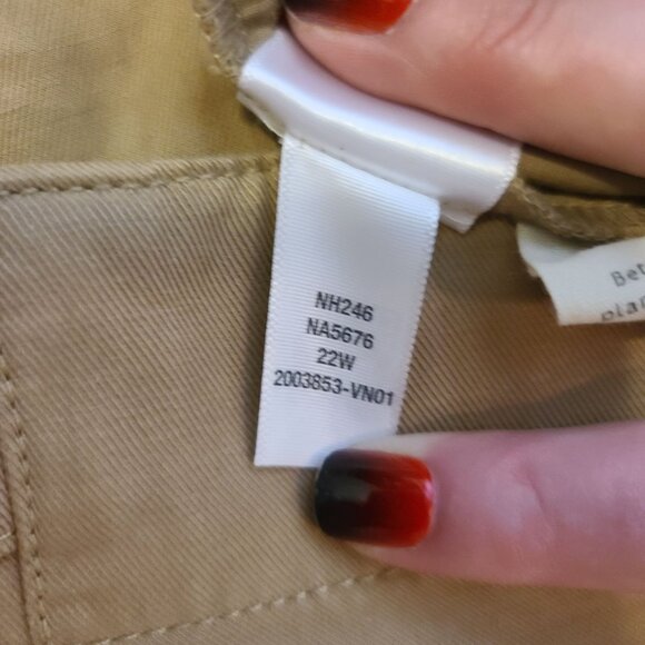 Madewell Womens Plus Size 22W Harlow Wide Leg Pant Khaki Pleated Front - Picture 4 of 7